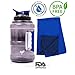 AP Sport Half Gallon Water Bottle with Filter | Lightweight Jug for Sports | Clear Nontoxic Plastic Drink Container with Leak-Proof Lid | Best Used for Gym, Camp, Office, Running and Hiking (Blue)