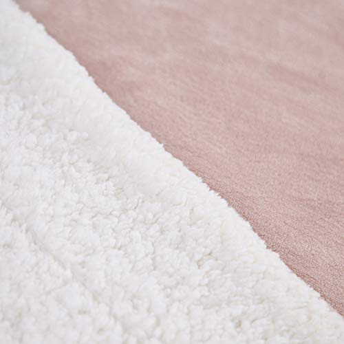 MERRYLIFE Decorative Sherpa Throw Blanket Ultra-Plush Comfort | Soft, Colorful | Home, Couch, Outdoor, Travel Use (60" 70",Pink