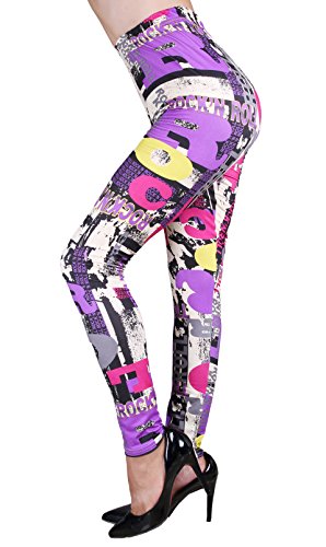 purple patterned leggings