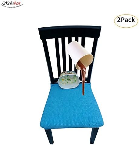 Waterproof Dining Chair Cover Protector - Pack of 2 - Perfect For Pets, Kids, Elderly, Restaurants, Party - Machine Washable, Elastic, Removable, Many Color Choices, Clean the Mess Easily (Skyblue)