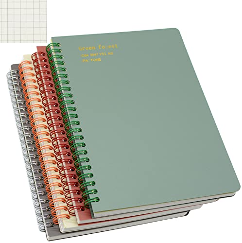 Yansanido Spiral Notebook, 4 Pcs A5 Thick Plastic