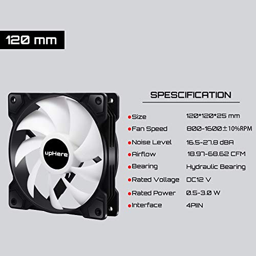 upHere-120mm-4PIN-PWM-Ventilador-para-Ordenador-Ventilador-de-PC-silencioso-3-Pack-NegroSR12-BW4-3
