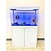 JAJALE 55 Gallon Aquarium Fish Tank LED Light Pump Freshwater Filter Upright Fishtank Stand Bundle Curved Clear Glass (White)thumb 1