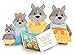 Li'l Woodzeez Wolf Family Set – GrayPaws Wolves with Storybook – 5pc Toy Set with Miniature Animal Figurines – Family Toys and Books for Kids Age 3+