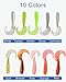 Grub Fishing Lures, Plastic Soft Lure Fishing Gear, Saltwater / Freshwater, 250Pcs 10 Colors