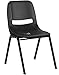 Flash Furniture 5 Pack HERCULES Series 661 lb. Capacity Black Ergonomic Shell Stack Chair with Black Frame and 16'' Seat Height