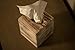 Redwood & Sage Tissue Box Cover Rustic Facial Tissues Cube Holder Square Wood with Slide Out Bottom Panel