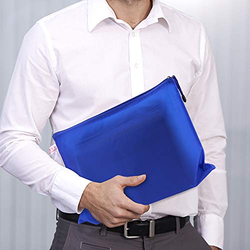 A4 Zipper File Bag Set-10 Pcs Waterproof Zipper Pouch Plastic, 10 Pcs Plastic Poly Zip Envelope Bag, 1 Pcs Expanding File, 5 Pcs Heart-Shaped Paper Clips, 1 Sheet Label Sticker Use