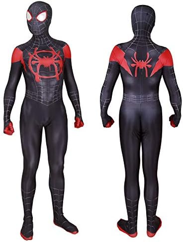 MYanimec Unisex Lycra Spandex Halloween New into The Spider Verse Miles Morales Cosplay Costumes Adult/Kids 3D Style