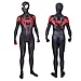 MYanimec Unisex Lycra Spandex Halloween New into The Spider Verse Miles Morales Cosplay Costumes Adult/Kids 3D Style (Adult-M) Black