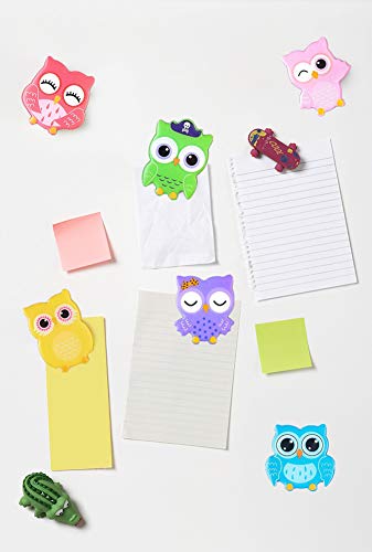 Owl Refrigerator Magnets 6PCS Epoxy Resin Decorative Fridge Magnets Set Cute Funny Decoration Locker Kitchen Office Whiteboards etc Suitable for Kids Toddlers and Adults (Cartoon Owl)