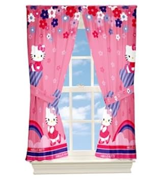 Amazon De Hello Kitty Kinderzimmer Vorhang Gardine 200x160 2er