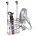 mDesign Over Door Hair Care & Styling Tool Storage Organizer Basket for Hair Dryer, Flat Iron, Curling Wand, Hair Straightener, Brush - Hang Inside or Outside Cabinet, 2 Sections - Venetian Bronze