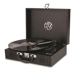 Numark PT01 Touring – Draagbare retro draaitafel/vinylplaat speler met ingebouwde luidsprekers, USB-aansluiting en…