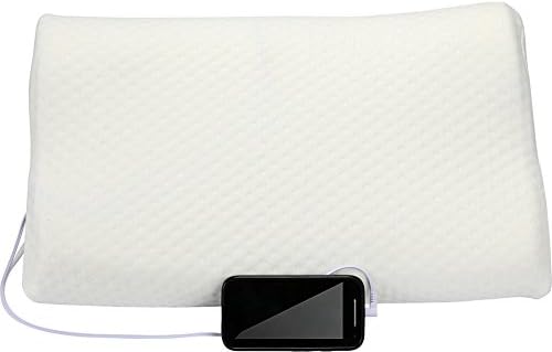 1 Voice Memory Foam Pillow with Built-in Speakers, White