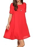 SheIn Women's Crew Neck Short Sleeve Backless Casual Dress