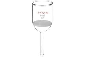 StonyLab Borosilicate Glass Buchner Filtering Funnel with Coarse Frit(G1), 46mm Inner-Diameter, 60mm Depth(60ml)