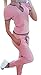 Ibagstyle®Womens Short Sleeve Color Block Sport Tracksuits Casual Sweatshirts Set