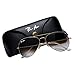 Pro Acme Aviator Crystal Lens Large Metal Sunglasses (Gold Frame/Crystal Brown Gradient Lens)