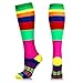 NEWZILL Medical Compression Socks for Women and Men Circulation 20-30 mmHg Best Compression Stockings for Running Athletic Travel Flight Nurses Rainbow