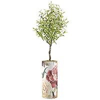 SIGNWIN Olive Tree with Yellow and Pink Illustrated Magnolia Flower Vase Floral Plants Minimalism Zen Dramatic Multicolor Ultra for Living Room, Bedroom, Office - X-Large 5 Feet (60