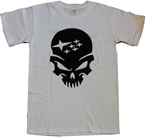 Subaru Skull T-shirt, WRX STI Subaru Motor Tee, 100%cotton M White