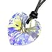 Queenberry Aurora Borealis Love Heart Pendant Adjustable Waxed Cotton Choker Necklace made with Austrian Crystal