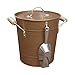 Antique Rustic Style Copper Ice Bucket with Scoop, Handles, and Lid, Brown, Medium, 10