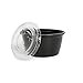 Food Grade Safe Disposable Plastic Portion Cups with Lid (Condiment/Sample/Dressing/Jello Shot) - 2 oz , 500 pack, Black/Clear
