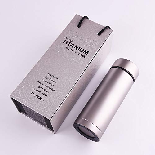 Titanium Thermos Water Bottle with Tea Leaf Strainer Vacuum Insulated Camping Mug Business Gifts