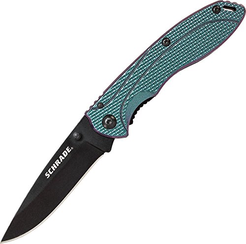 Schrade SCH106ALC Liner Lock Folding Knife Drop Point Blade ColorShift Aluminum Handle
