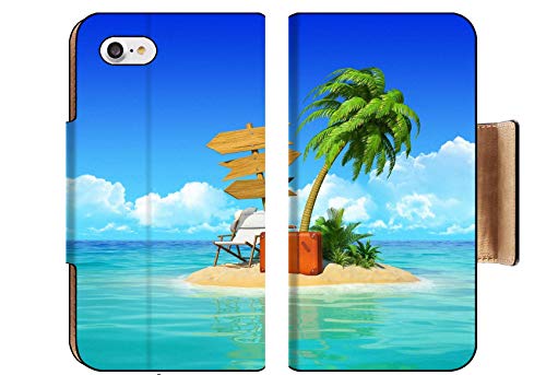 image for Liili Premium Apple iPhone 8 Flip Pu Wallet Case Desert Tropical Islan