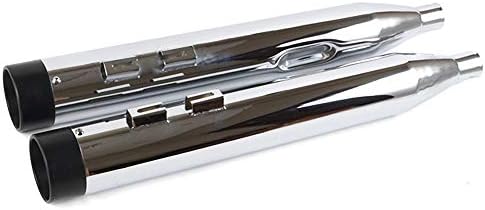 SHARKROAD 4" Chrome Slip-On Mufflers Exhaust For 1995-2016 Harley Touring 409509CB