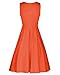 STYLEWORD Women's Sleeveless Casual Cotton Flare Dress(Orange,S)