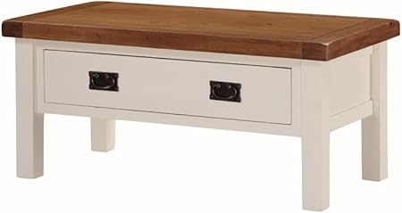Alba Painted Oak Medium Storage Coffee Table With Drawer Painted