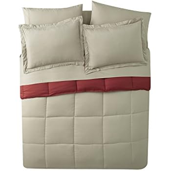 Amazon.com: PH 7 Piece Queen Red/Tan Bed in a Bag