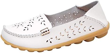 Alicegana Women's Comfortable Shoes Loafer Casual Leather Natural Driving Fashion Flats Breathable Nurse Walking Ladies Slip On Shoes