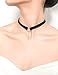 Black Choker Necklace Black Velvet Choker Necklace for Women Girls Chokers for Girls Circle Ring Gothic Bar Pendant Cord Wide Suede Silver Girlfriend Christmas Gifts Choker Collar for Women