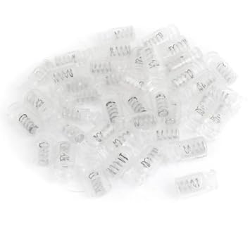 DealMux Rope Cord extremidades de fecho da Primavera Parar Alterna 7 milímetros Dia Buraco 20pcs Clear