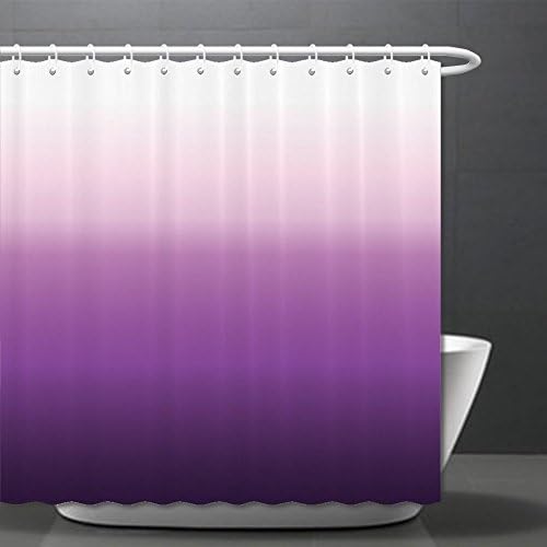 Purple Shower Curtain Home Decorations Art Bathroom Decor Polyester Fabric Set with Hooks Ombre Colorful Design White Purple ¸±±¾ 70.8x72in