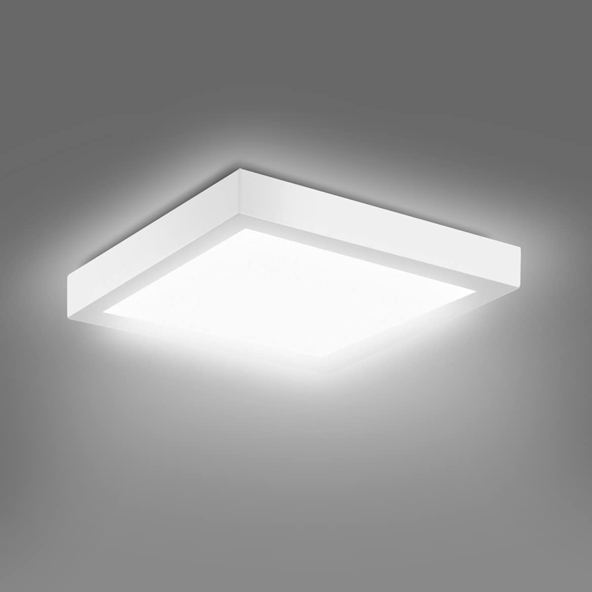 EXTRASTAR LED Ceiling Lights, 12W 1020LM Modern Square Flush Ceiling Lamp, 73W Equivalent, Energy Saving LED Panel Ceiling lamp, Ceiling Light Fitting for Living Room Bedroom - 6500K Daylight