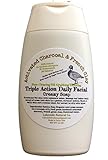 Charcoal Power Triple Action Daily Face Soap - Clean Pores, Remove Oil, Whiten Skin - 100% Natural Castile Creamy Cleanser that Exfoliate!
