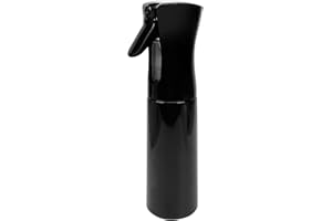 URBAMERICAN Spray Bottle for Hair (10.1oz/300ml) - 2 Seconds of Mist - Empty Ultra Fine Plastic Water Sprayer, For Hairstyling, Cleaning, Salons, Plants, Essential Oil Scents & More - Black，Press it 3 times