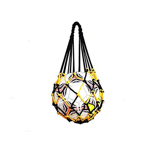 YouCY Basketball Mesh Net Bag Volleyball Football Net Mesh Bag Ball Carrier Holder Football Accessories Single Ball Carrier for Carrying Basketball Volleyball Soccer,Yellow Black