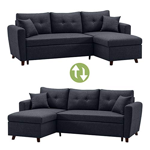 Tribesigns 86.22" Reversible Sectional Sofa Couch with Chaise