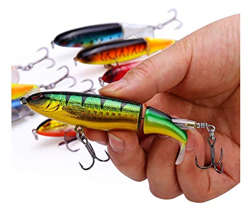 image for DOITPE 10CM Fishing Topwater Lures Whopper Plopper with Floating Rotat