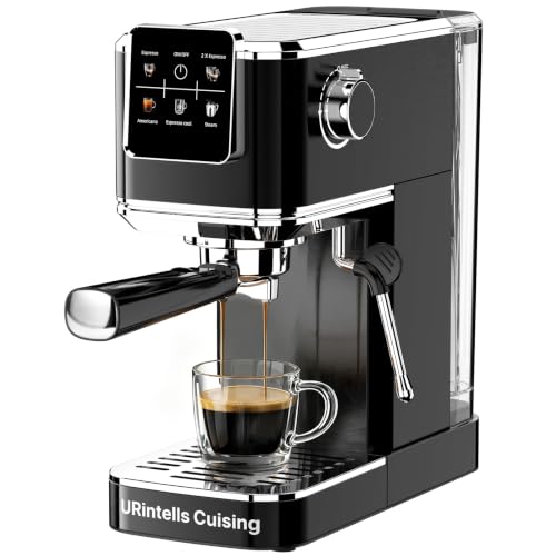 urintells Espresso Machine 20 Bar Stainless Steel Black