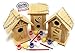 Matty's Toy Stop Paint Your Own Small Wooden Birdhouses (Includes Paints & Brushes) Gift Set Bundle - 3 Pack