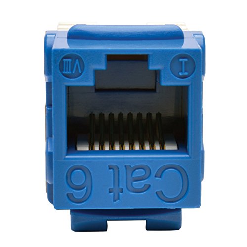 TRIPP LITE Cat6/5e Blue Wallplate Keystone Jack, Punch-Down/RJ45 F TAA GSA (N238-001-BL)