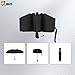 JBM Windproof Travel Umbrella Automatic Open Close Sun Rain Protection Lightweight Portable with Comfort Handle Extra Large Double Layer Umbrella for Golf and Outdoor Use